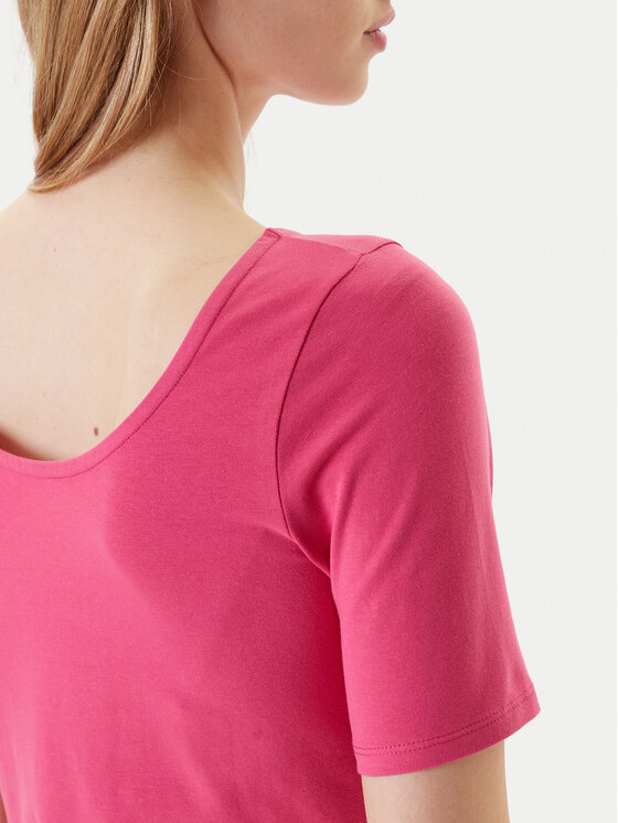 United Colors Of Benetton United Colors Of Benetton Marškinėliai 3FJHD109K Rožinė Slim Fit