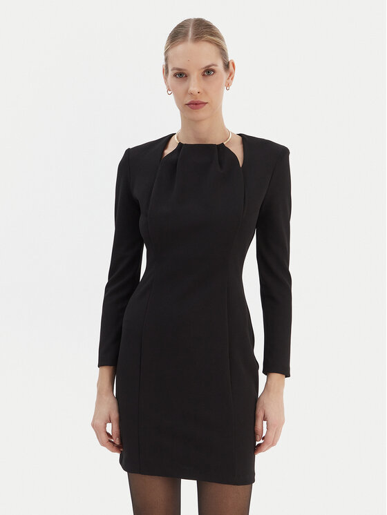Rinascimento Rinascimento Rochie cocktail CFC0126529003 Negru Slim Fit