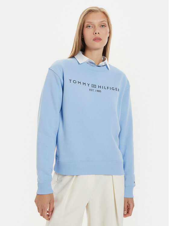 Tommy Hilfiger Tommy Hilfiger Džemperis Logo WW0WW39791 Žydra Regular Fit