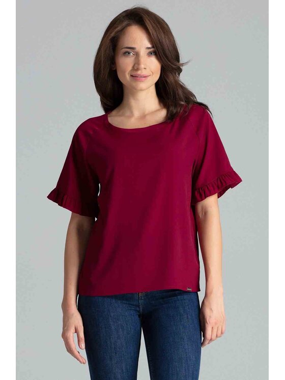 Lenitif Lenitif Blusa L052 Rosso Regular Fit