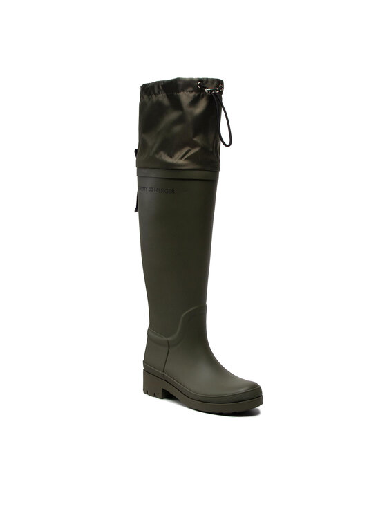 Tommy Hilfiger Tommy Hilfiger Gummistiefel Overknee Rainboot FW0FW06778 Khakifarben