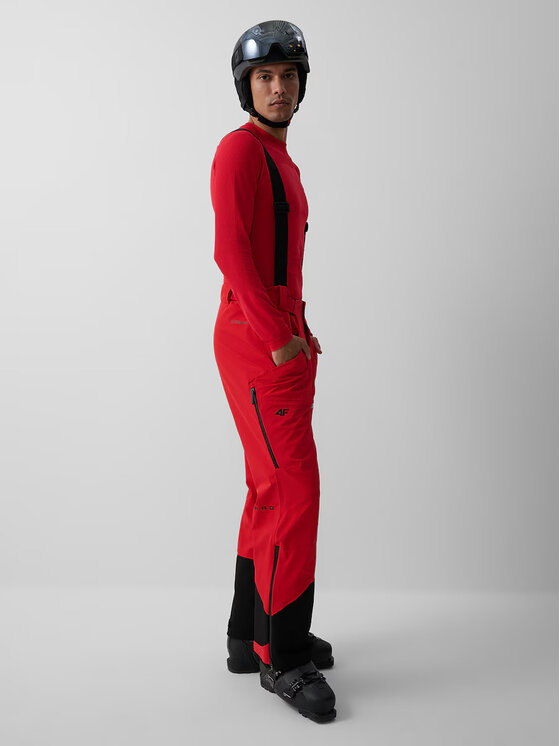 4F 4F Spodnie narciarskie 4F PRO SKI Czerwony Regular Fit