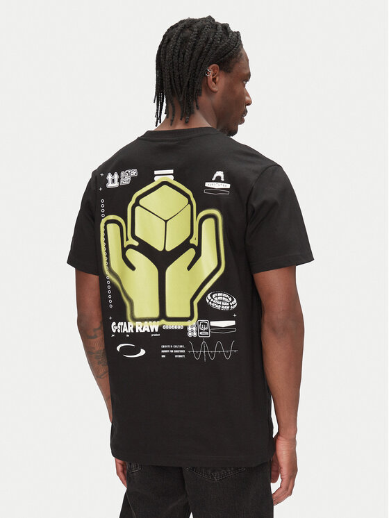 G-Star Raw G-Star Raw Majica Back Graphic D26046-C336 Črna Loose Fit