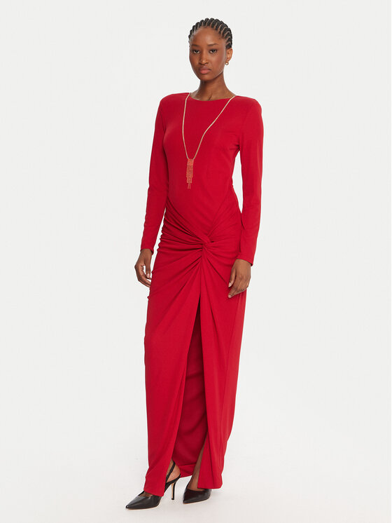 Fracomina Fracomina Abendkleid FQ25WD3006W62601 Dunkelrot Slim Fit