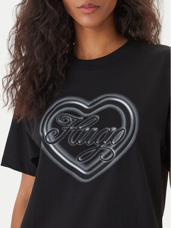 HUGO HUGO Tricou Vintage 50560770 Negru Regular Fit