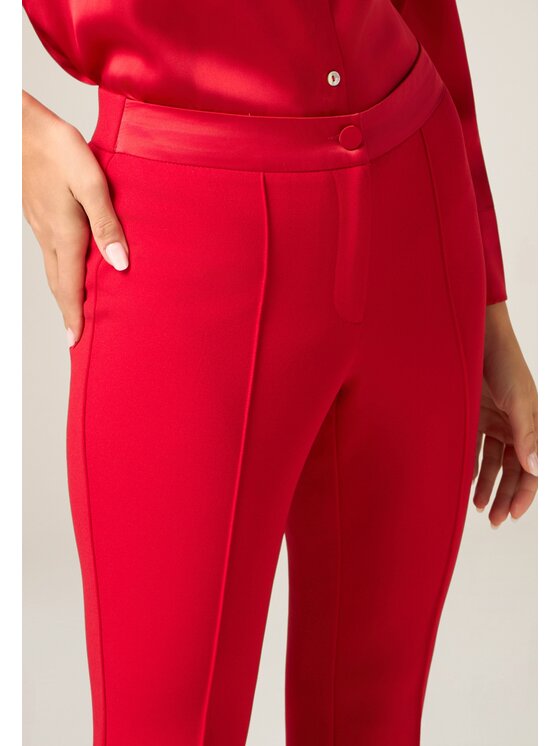 Oltre Oltre Spodnie materiałowe P088R008734N016 Czerwony Flare Fit