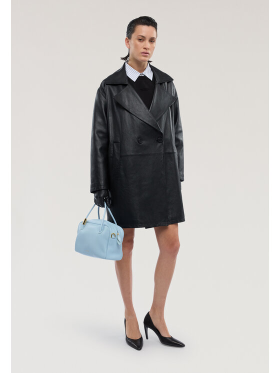 Trussardi Trussardi Kurtka skórzana R365A000734N033 Czarny Regular Fit