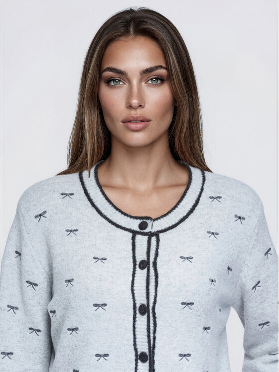 Ombre Ombre Kardigan OW-SW-E0032 Šedá Regular Fit