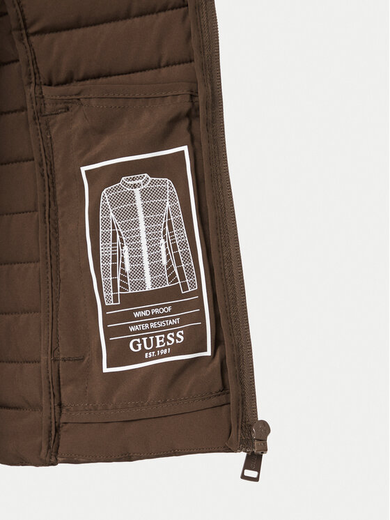 Guess Guess Kurtka przejściowa W6YL16 W2891 Brązowy ciemny Slim Fit