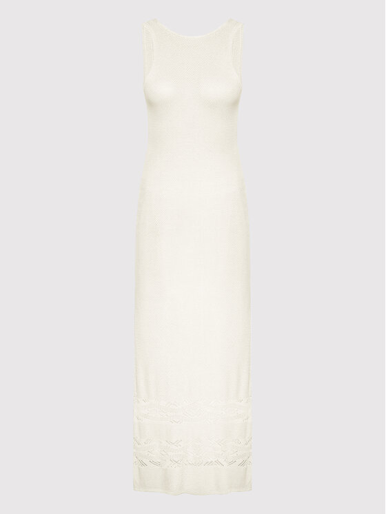 Simple Simple Trikotāžas kleita SUD065 Bēšs Slim Fit