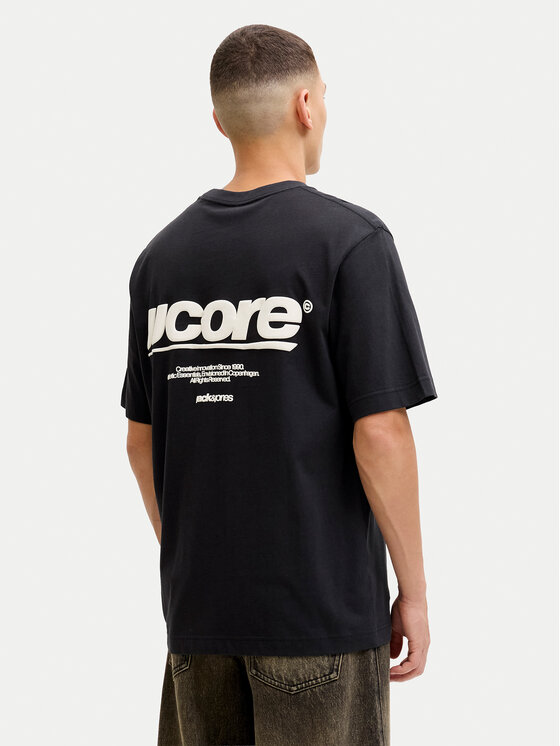 Jack & Jones Jack & Jones Marškinėliai Club 12289842 Juoda Relaxed Fit