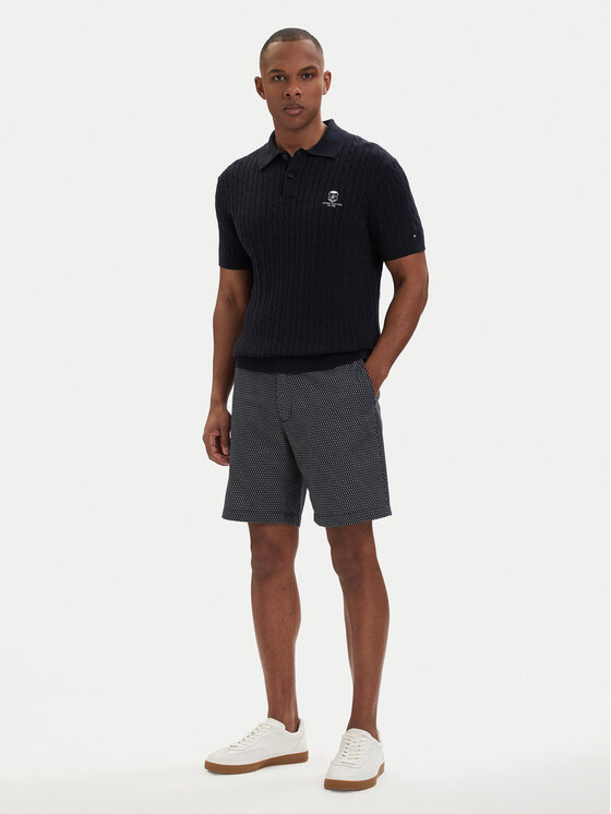 Tommy Hilfiger Tommy Hilfiger Auduma šorti Dover Print MW0MW42353 Tumši zils Slim Fit