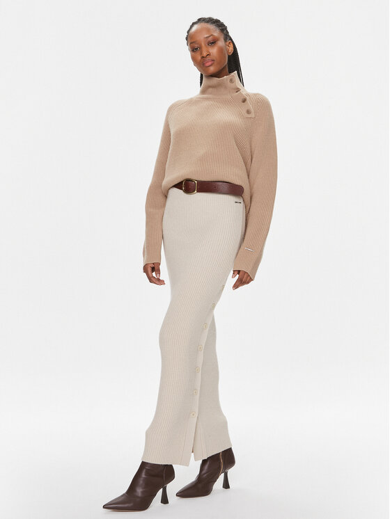 Calvin Klein Calvin Klein Пола тип молив K20K206017 Бежов Slim Fit