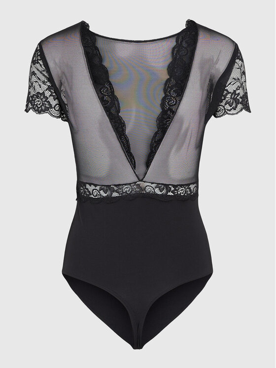 Pieces Pieces Боди Sicca 17095132 Черен Slim Fit