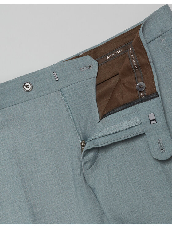 Borgio Borgio Spodnie garniturowe bagaladi Zielony Slim Fit