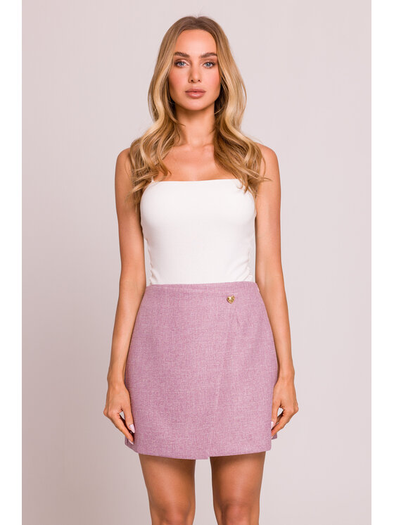 Made of Emotion Made of Emotion Mini sukně M854 Růžová Sexy Straight Fit