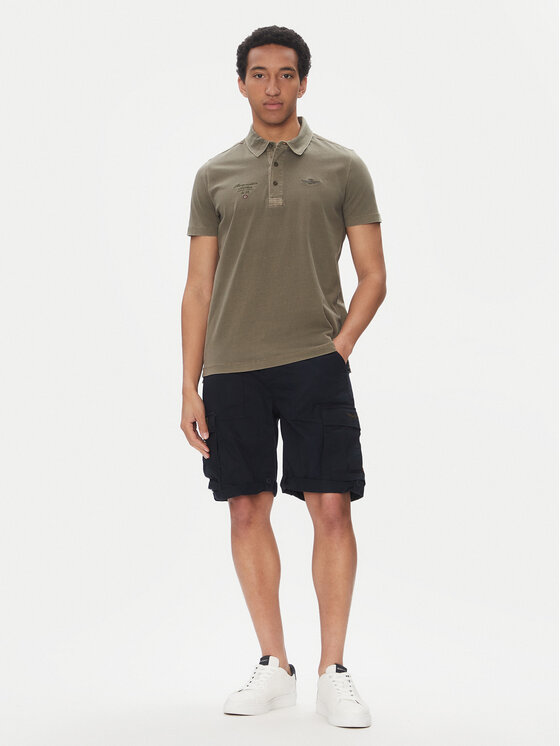 Aeronautica Militare Aeronautica Militare Polo marškinėliai 251PO1852J677 Chaki Regular Fit