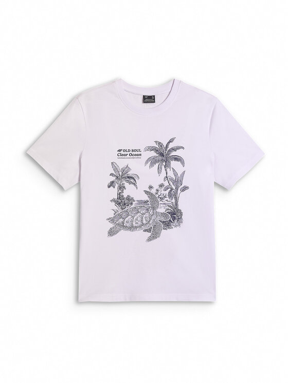 4F 4F T-Shirt OCEANS KEEPERS Biały Regular Fit