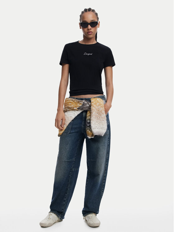 Desigual Desigual Tričko 25SWTK15 Čierna Regular Fit
