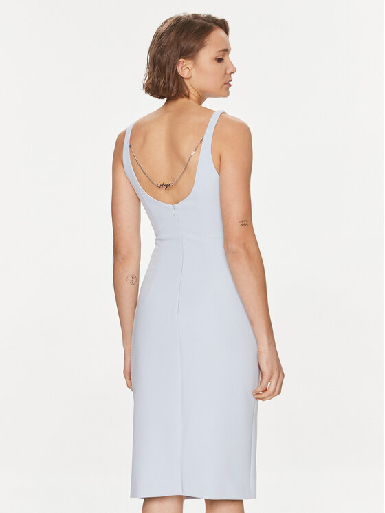 HUGO Hugo Cocktail obleka Kanke 50511458 Modra Slim Fit