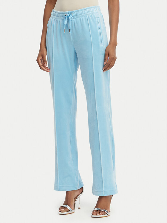 Juicy Couture Pantaloni trening Tina JCWBJ126327 Albastru celest Straight Leg