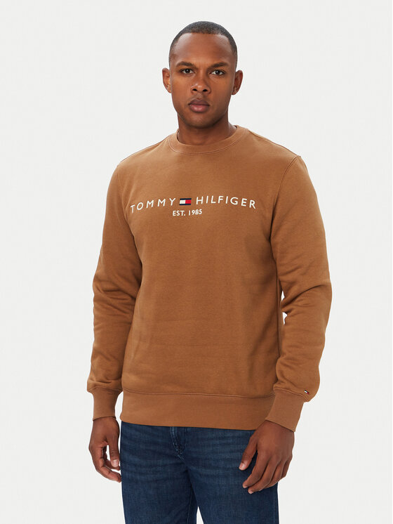 Tommy Hilfiger Tommy Hilfiger Bluza Logo MW0MW11596 Brązowy Regular Fit