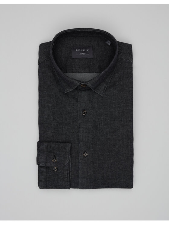 Borgio Borgio Koszula DENICE Granatowy Slim Fit