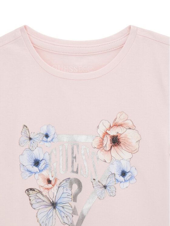 Guess Guess T-Shirt K6RI21 K6YW4 Różowy Regular Fit