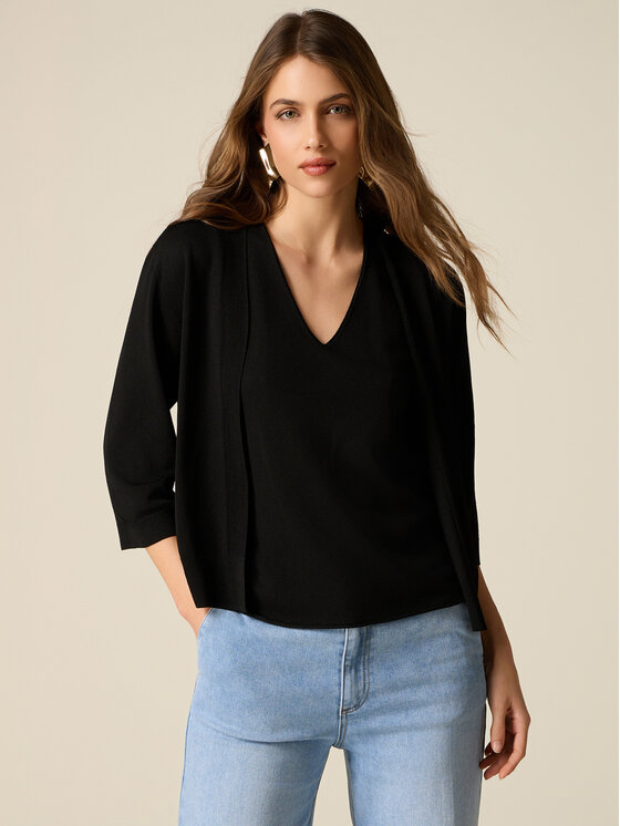 Oltre Oltre Sweter M525J005297N033 Czarny Regular Fit