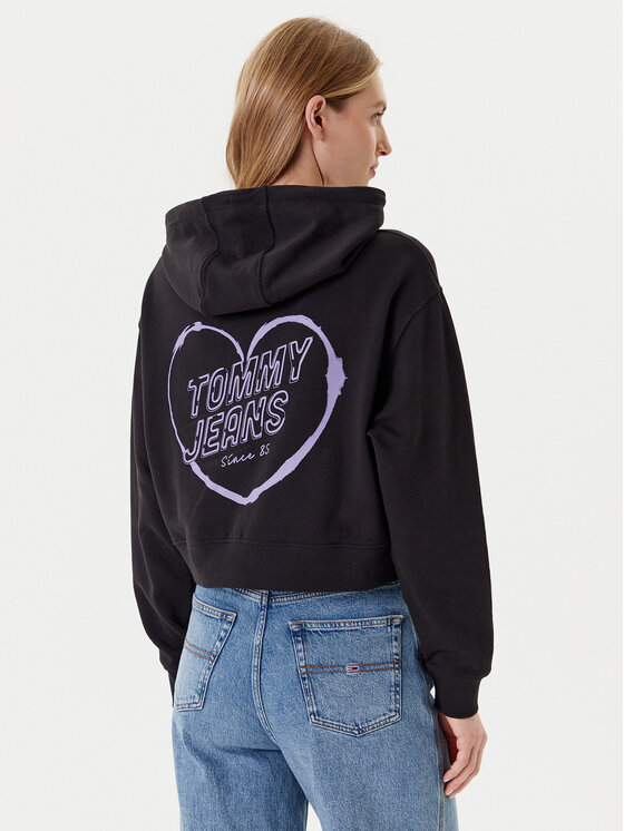 Tommy Jeans Tommy Jeans Bluză Heart DW0DW21408 Negru Relaxed Fit