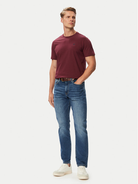 Beverly Hills Polo Club Beverly Hills Polo Club T-Shirt P-SS26M-TS41740FIG Bordó Regular Fit
