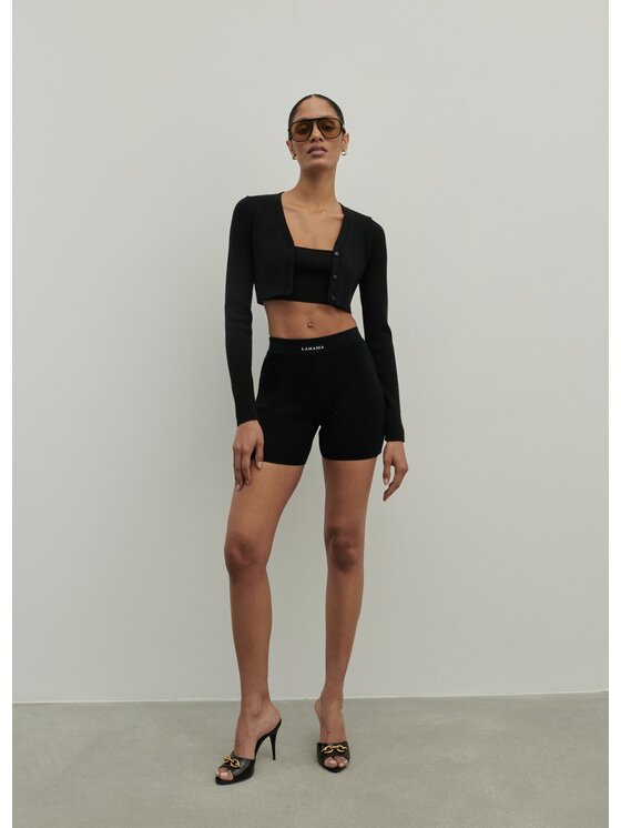 La Mania La Mania Top STORY BLACK Czarny Classic Fit