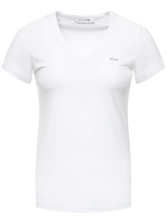 Lacoste Lacoste T-Shirt TF0999 Biały Slim Fit
