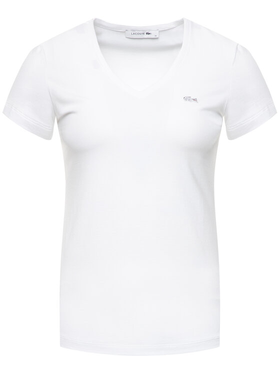 Lacoste Lacoste T-Shirt TF0999 Bílá Slim Fit