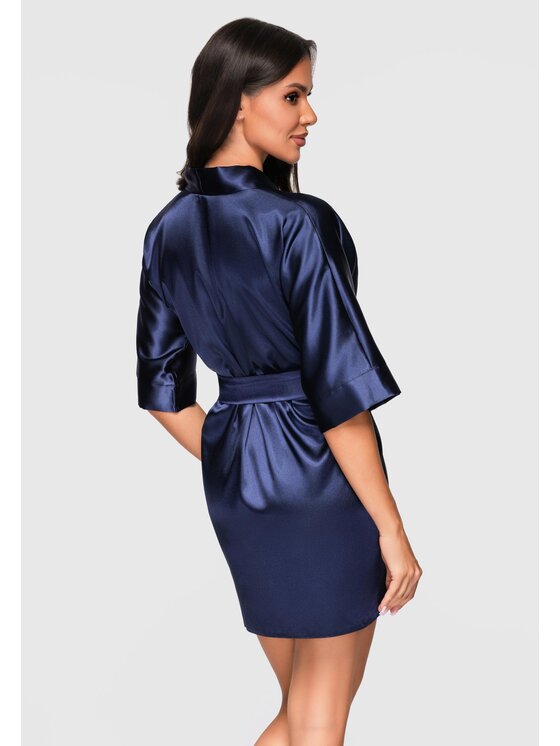 Ombre Ombre Szlafrok LW-NWRB-0108 Granatowy Regular Fit