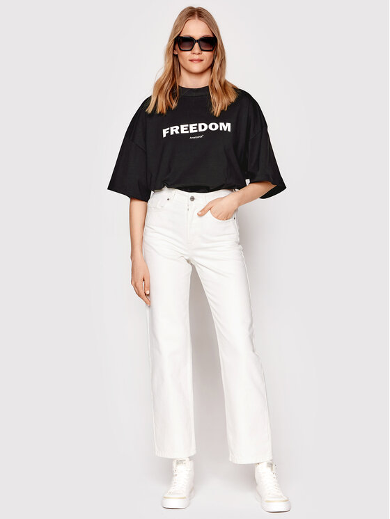 Americanos Americanos T-krekls Unisex Brooklyn Heavy Melns Oversize