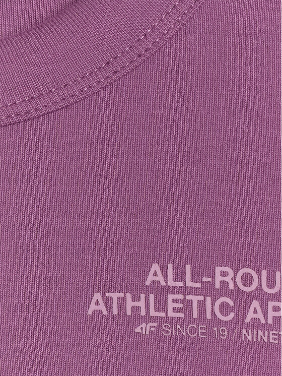 4F 4F T-Shirt BASIC+ Fioletowy Slim Fit