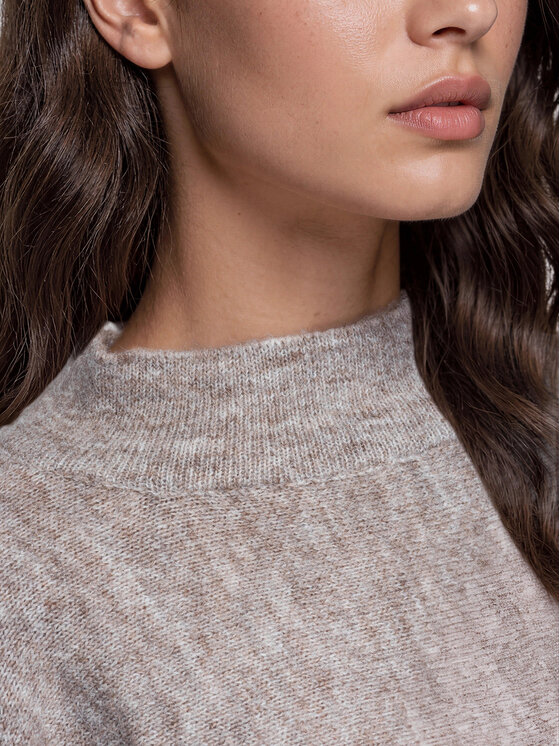 Ombre Ombre Svetr OW-SW-E0063 Béžová Relaxed Fit