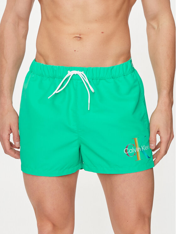 Calvin Klein Swimwear Calvin Klein Swimwear Plavecké šortky KM0KM01007 Zelená Regular Fit