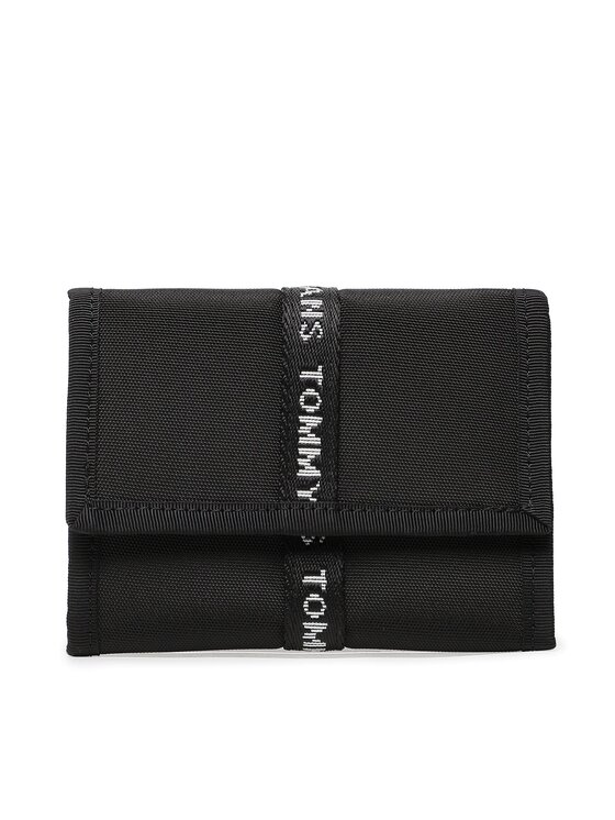 Tommy Jeans Голям мъжки портфейл Tjm Essential Nylon Trifold AM0AM11220 Черен