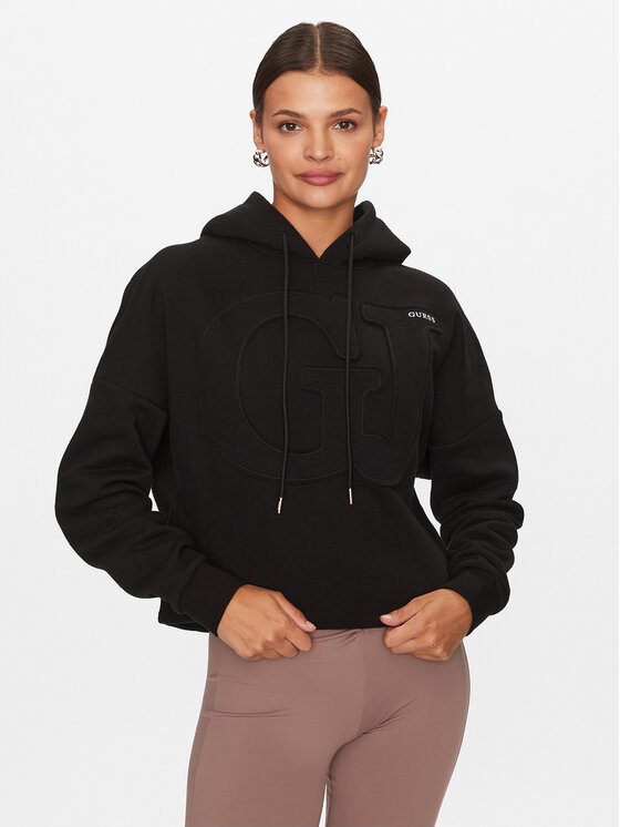 Guess Guess Μπλούζα V3BQ10 KBXX1 Μαύρο Regular Fit
