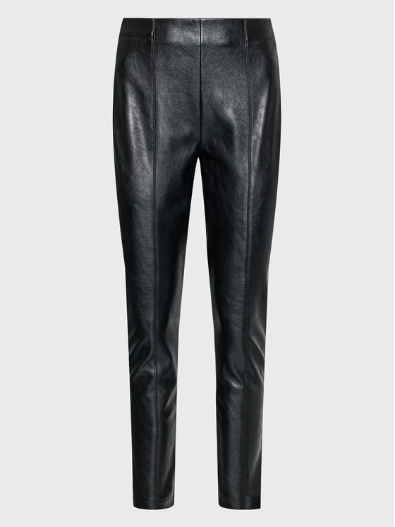 TATUUM Tatuum Kalhoty z imitace kůže Derko T2220.139 Černá Slim Fit