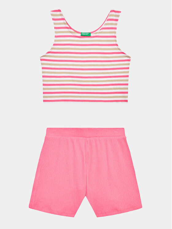 United Colors Of Benetton United Colors Of Benetton Set top i pantaloni scurti 3NVVCK008 Colorat Regular Fit