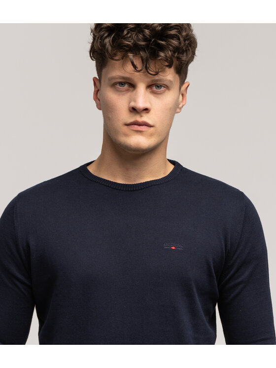 Lee Cooper Lee Cooper Sweter ANDY ORGANIC Granatowy Regular Fit