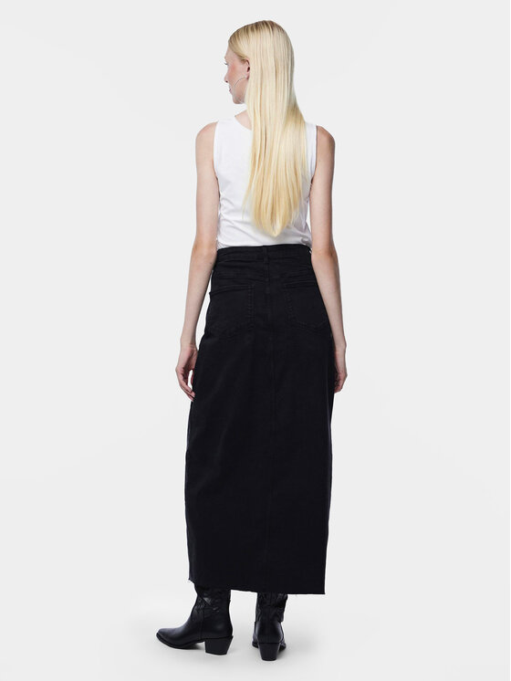 Pieces Pieces Spódnica jeansowa Jessie 17150234 Czarny Regular Fit