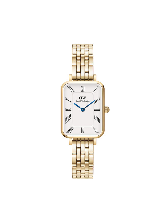 Daniel Wellington Pulkstenis Quadro Roman Numerals 5-Link DW00100688 Zelta