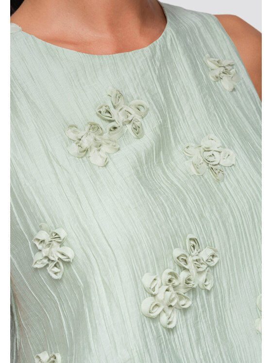 Ombre Ombre Bluzka OW-TS-E0063 Zielony Loose Fit