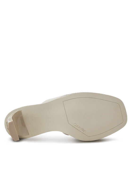 Calvin Klein Calvin Klein Plätud Heel Slide 70 Lth HW0HW02072 Beež