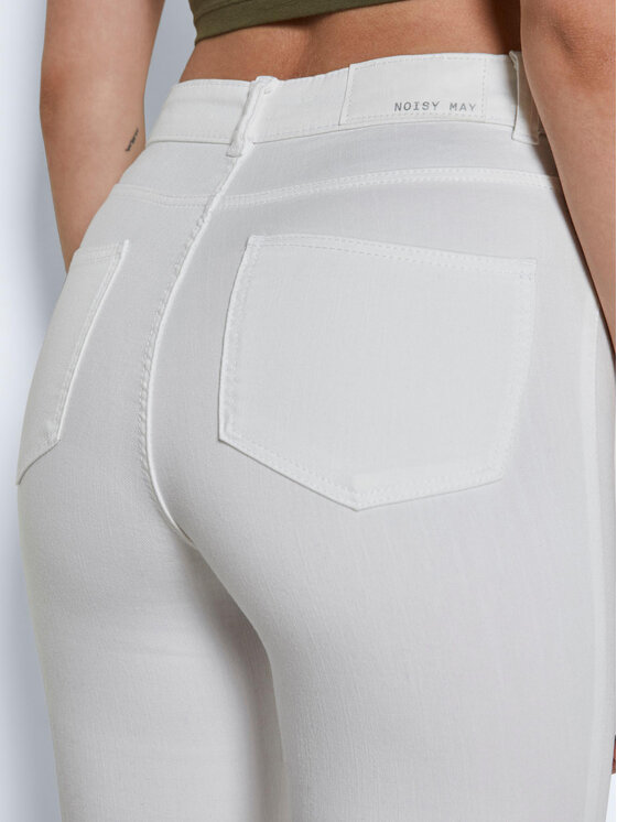 Noisy May Noisy May Jeans hlače Sallie 27019305 Bela Slim Fit