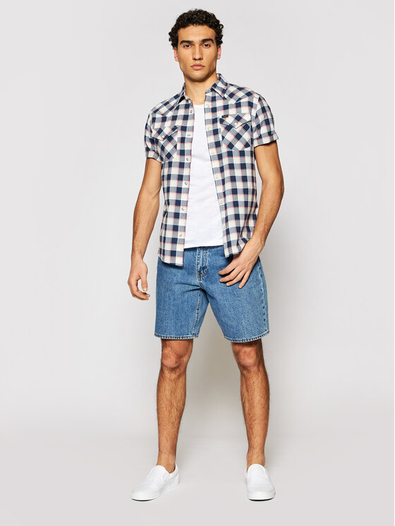 Lee Lee Camicia Ss Western L640KK35 112115279 Blu scuro Slim Fit
